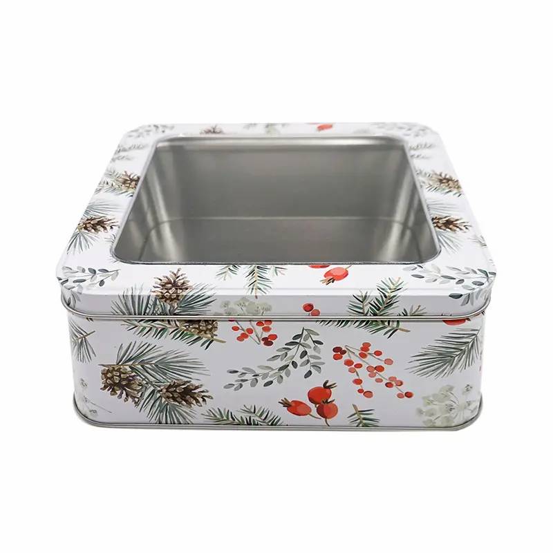 custom Custom Metal Big Tin Gift Box With PVC Window For Cake Chocolate Gift Candy Biscuit Packaging online