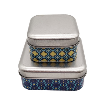Rectangular Custom Matte Finish Tin Box With Embossing