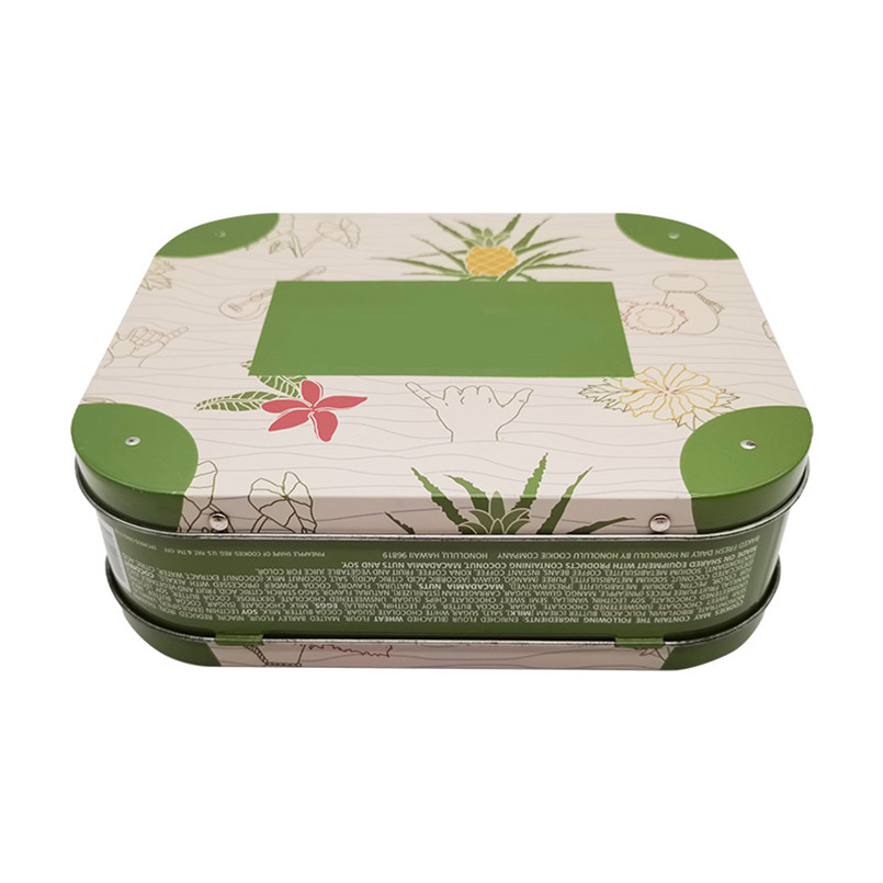 custom Decorative Printing Metallic Rectangular Personalized Christmas Cookie Tins online