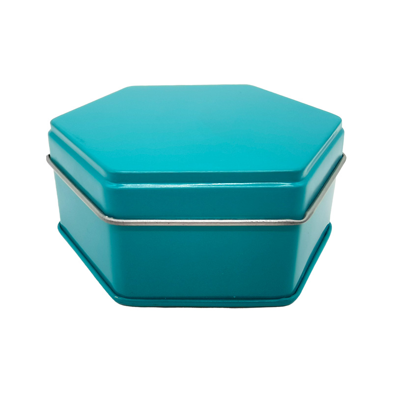 custom Glossy Finish Candy Hexagonal Printed Tin Box With Embossing online