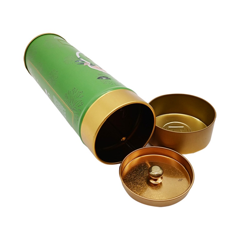 custom Classic Luxury Airtight Double Lid Sealing Recycled Gift Round Tea Tin Can online