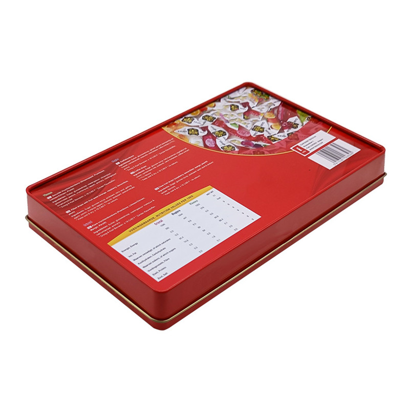 custom Decorative Rectangular Christmas Tin Gift Box with Logo for Cookies Sweet Present online
