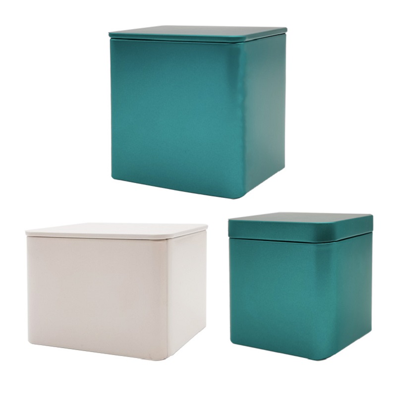 Waterproof Recycled Classic Square High-end Tea Leaves Small Metal Cans