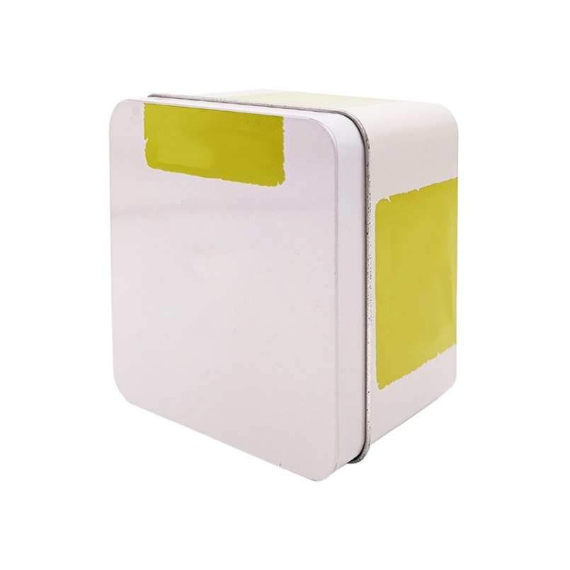 Simple Decoration Printing Recycled White Cookie Square Mini Metal Can