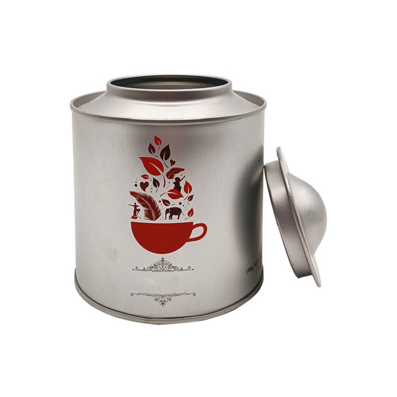 good quality Festival Design Printing Round Recycled Tinplate Silver Decorative Tea Tins wholesale