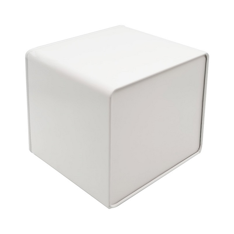 Unprinting Fashionable Simple Design White Square Metal Tea Loose Can