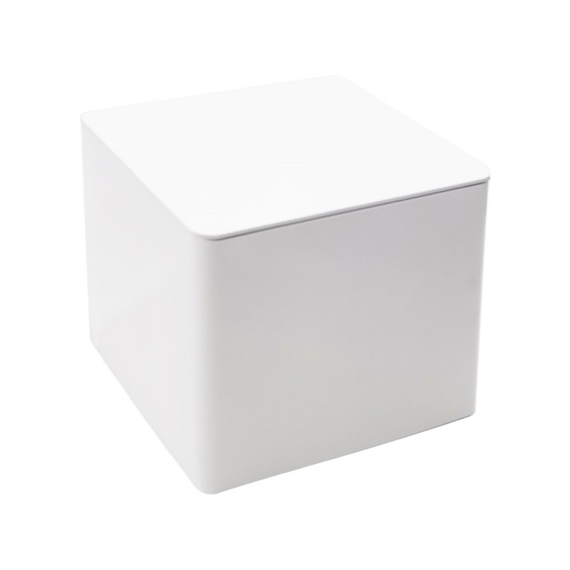 good quality Unprinting Fashionable Simple Design White Square Metal Tea Loose Can wholesale