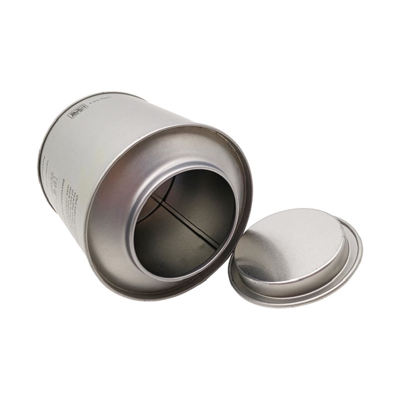 Recycled Tinplate Custom Round Container Fashionable Silver Tin Cans Coffee