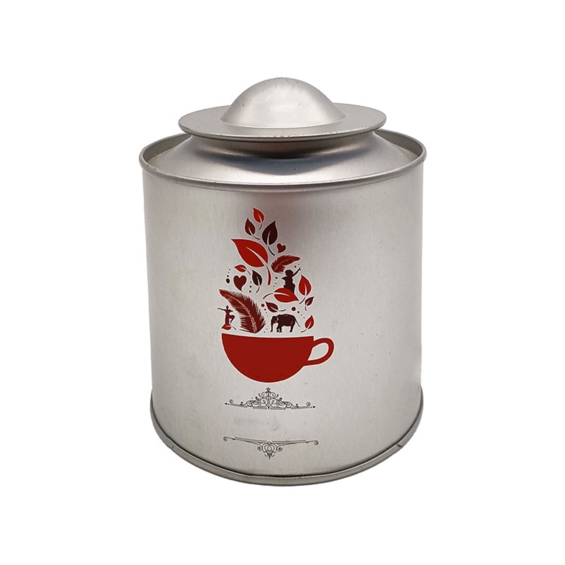 good quality Recycled Tinplate Custom Round Container Fashionable Silver Tin Cans Coffee wholesale
