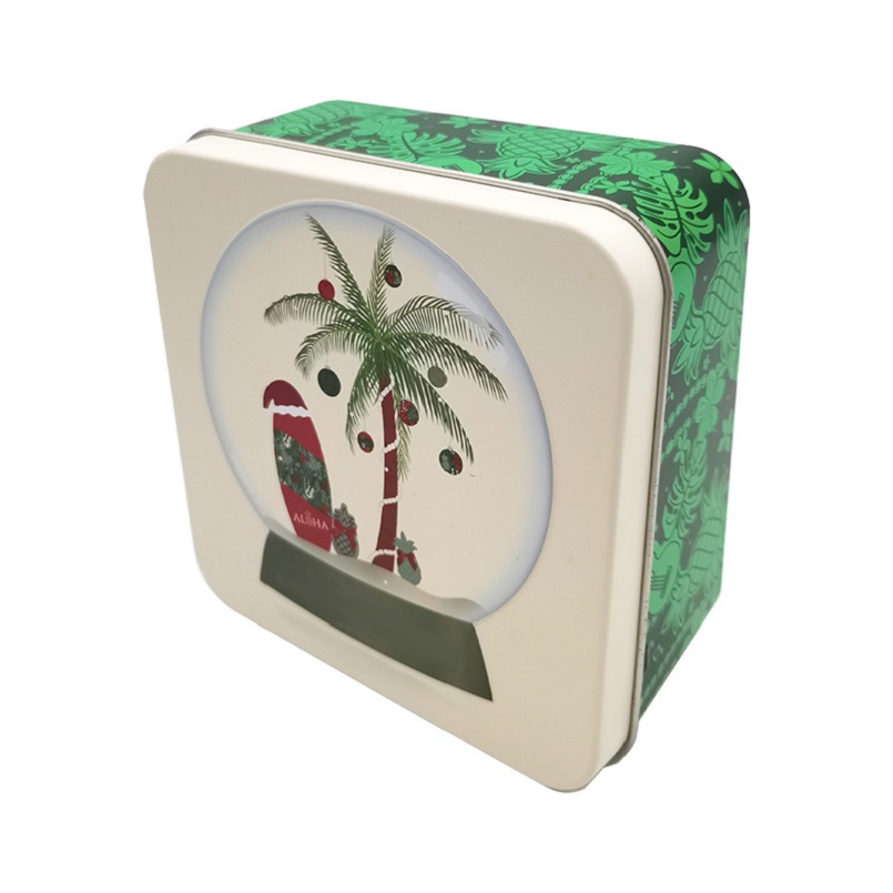 Airtight Decorative Printed Square Tin Metal Packing Box for Bakery Cookies