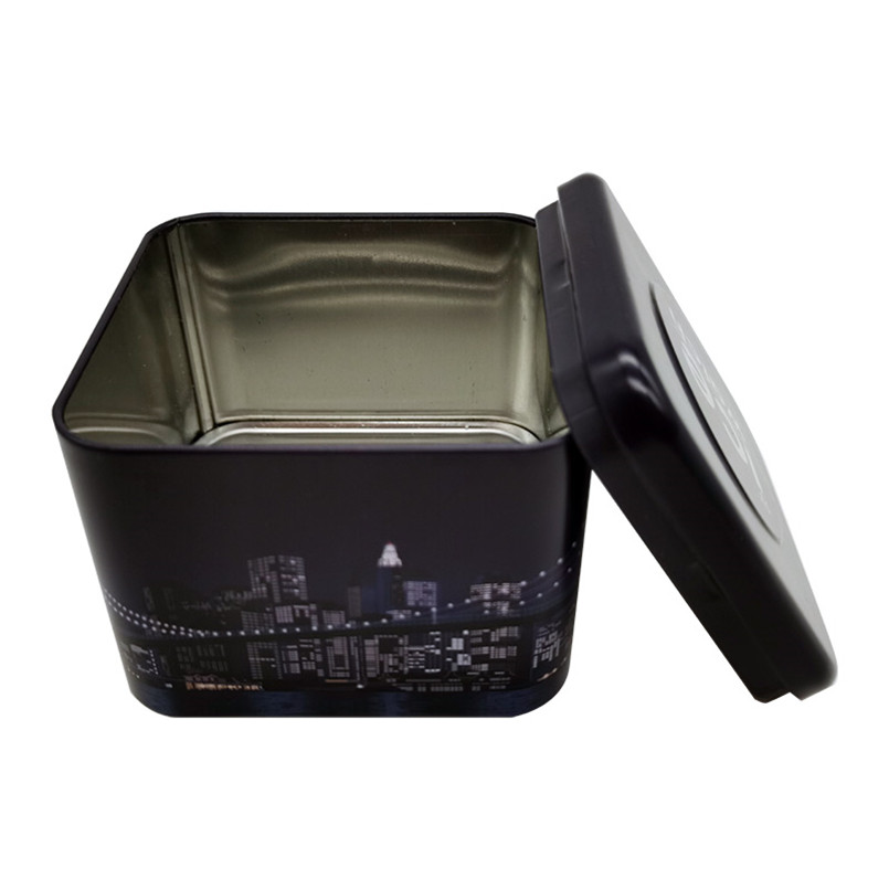 High Quality Custom Empty Black Square Metal Tin Box Wholesale
