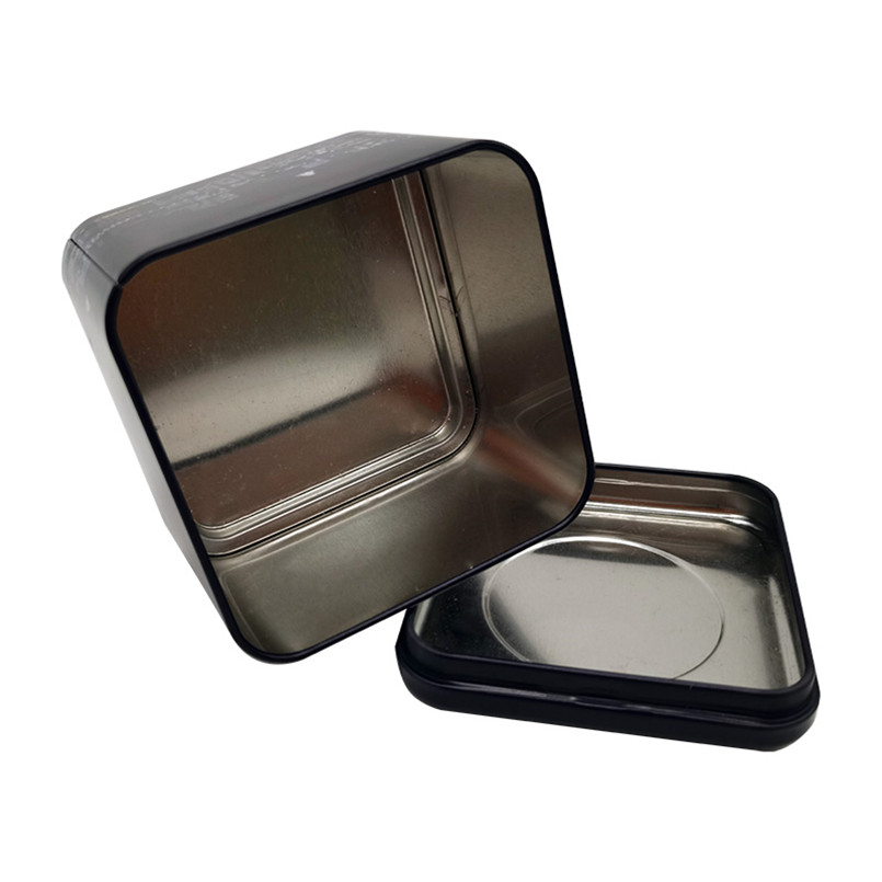 High Quality Custom Empty Black Square Metal Tin Box Wholesale