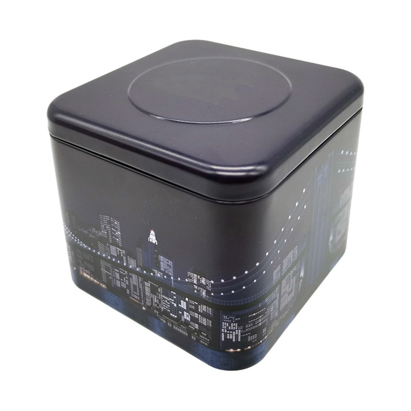 High Quality Custom Empty Black Square Metal Tin Box Wholesale